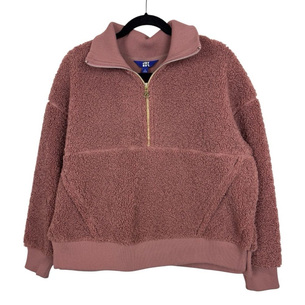 JoyLab 1/4 Zip Sherpa Pullover Mauve L